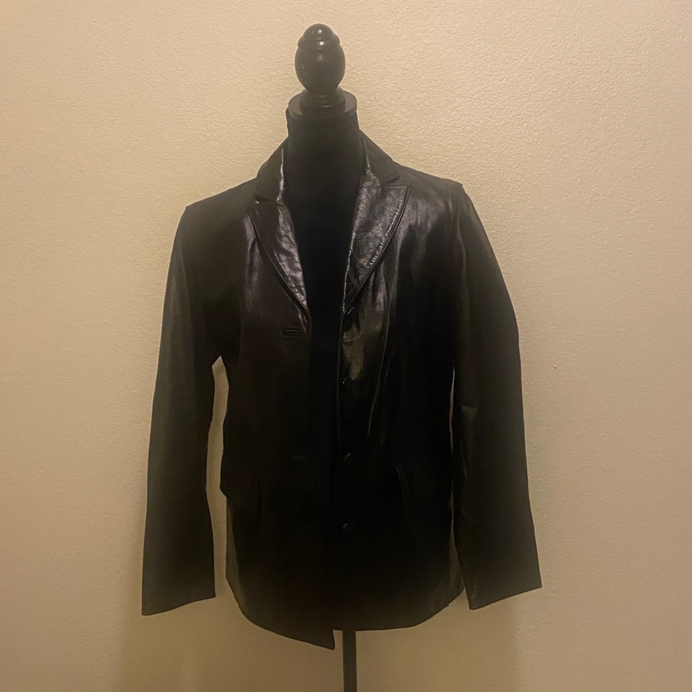 GAP Black Leather Outerwear